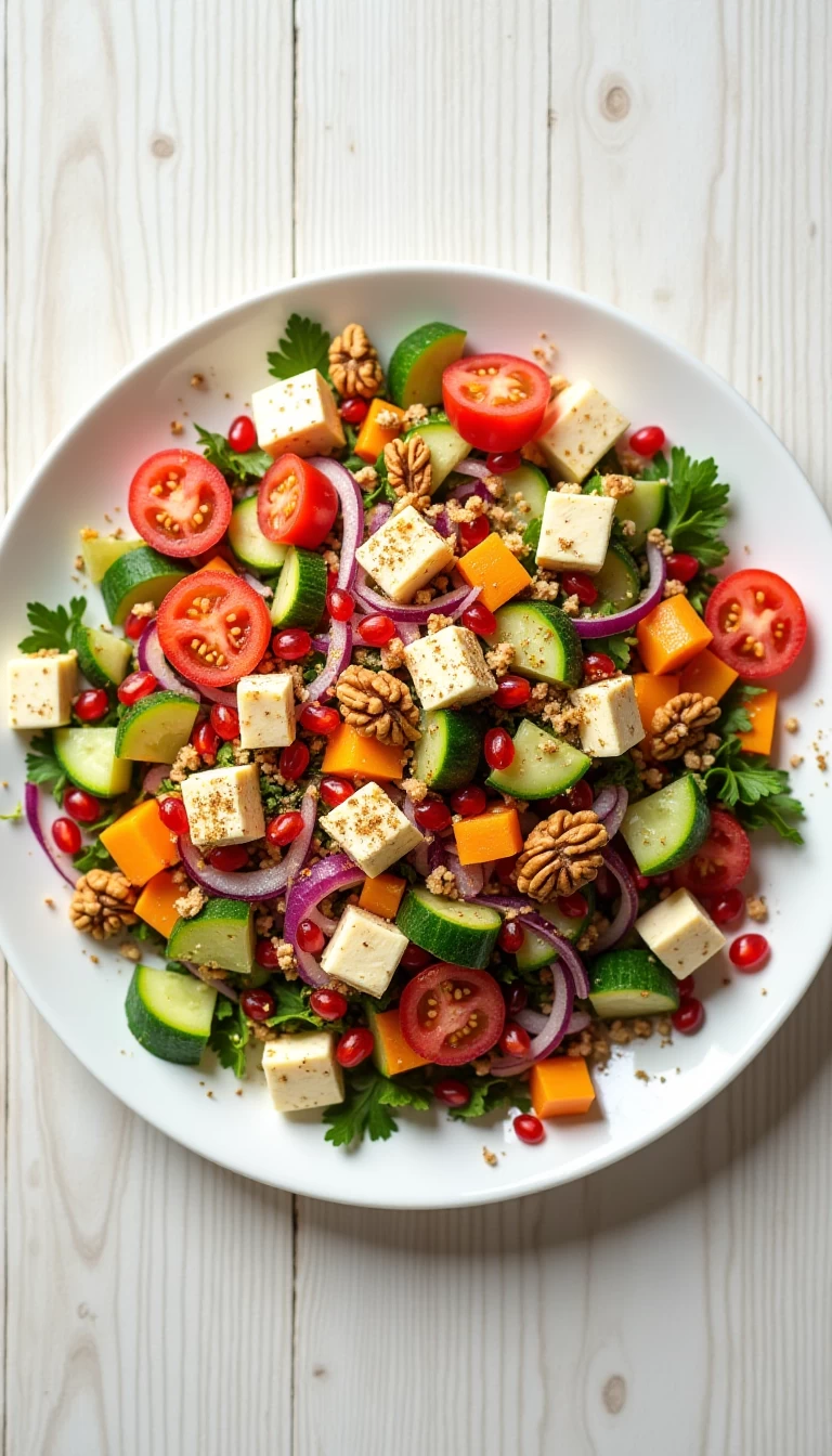 Diet +/- Veggie salad 2 (with Paneer and Walnuts)