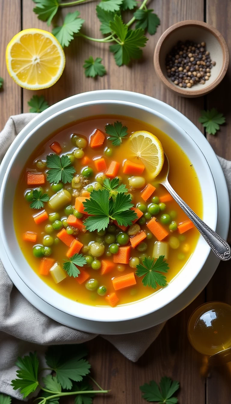Lemon Coriander Veg Soup