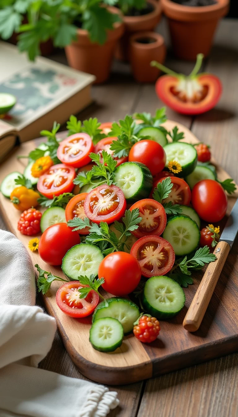 Cucumber, Tomato & Bell Pepper Salad