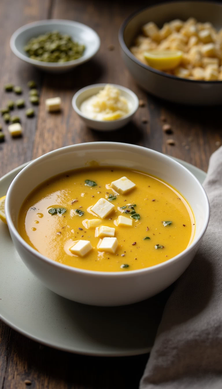 Moong Soup with Paneer