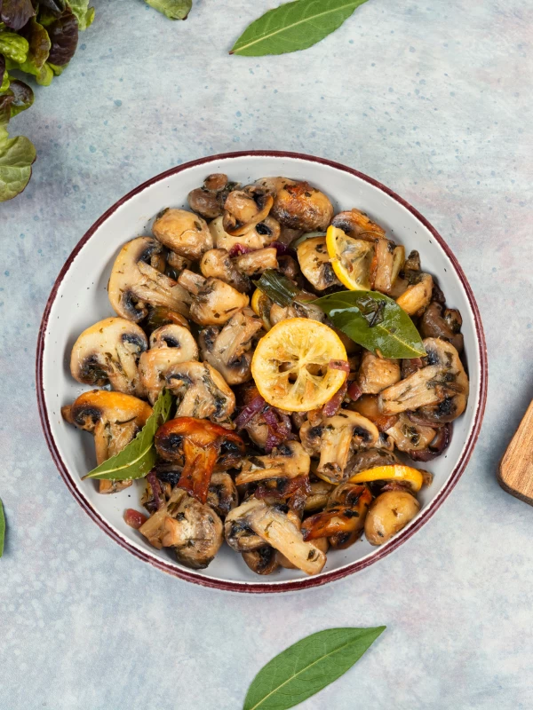 Mushroom with Flax Seeds and Almonds