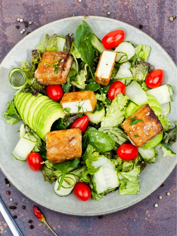 Tofu Mixed Greens Salad