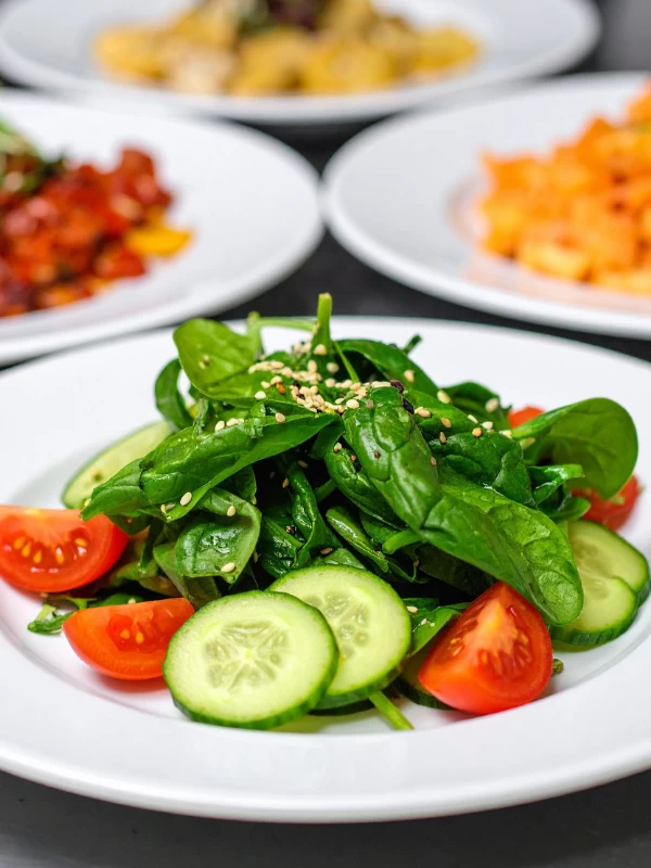 Cucumber, Tomato & Spinach Salad