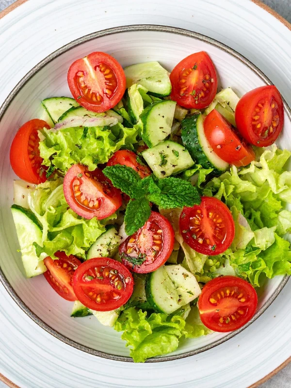 Tomato, Cucumber & Mint Ginger Salad