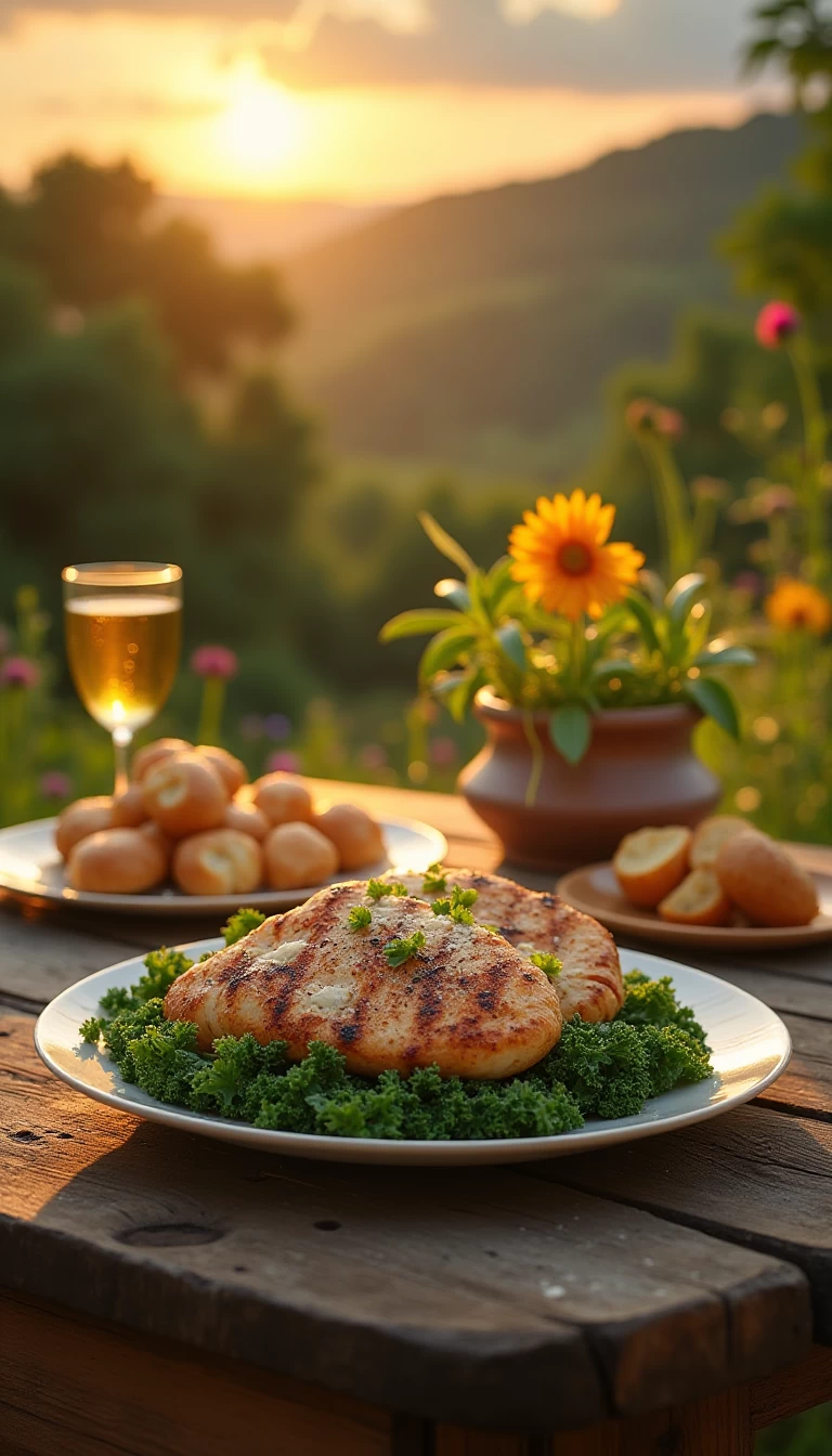 Grilled Chicken Kale Caesar