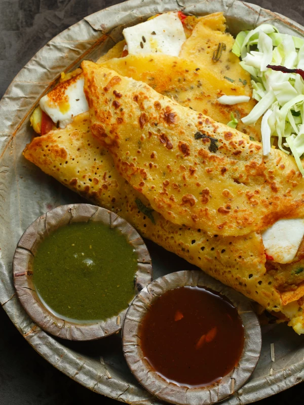 Paneer Stuffed Moong Cheela