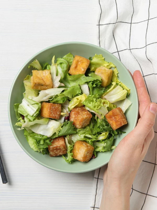 Tofu Lettuce Feta Salad