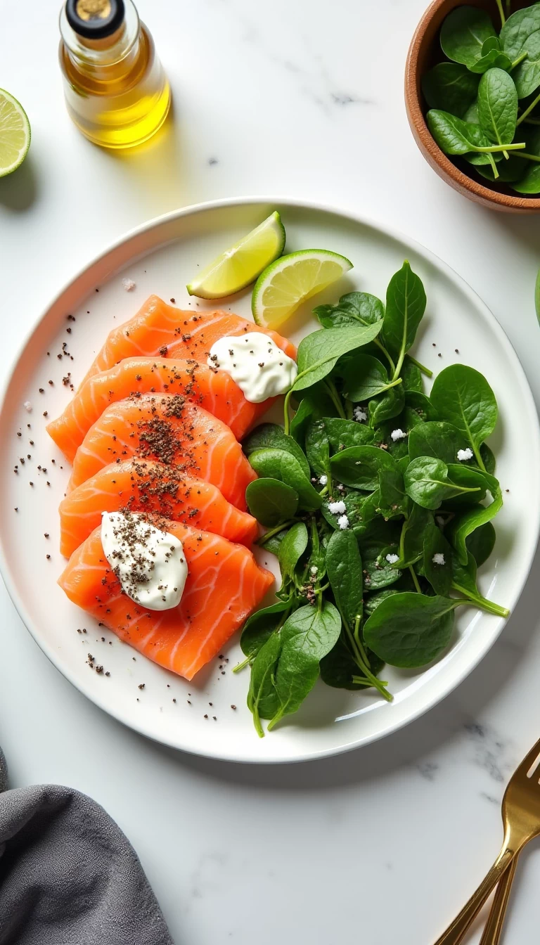 Smoked Salmon with Baby Spinach