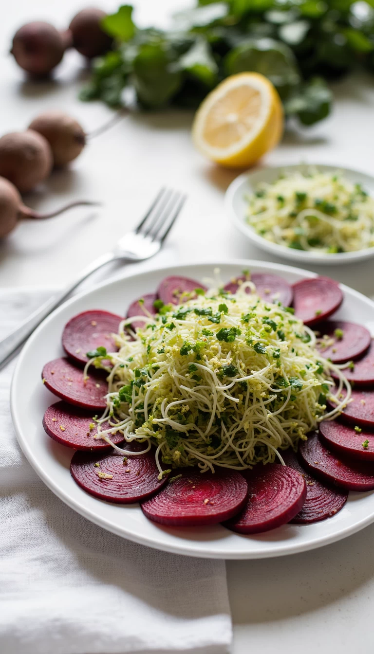 Beet and sprouts salad