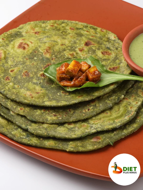 Oats-Besan flour Palak paratha