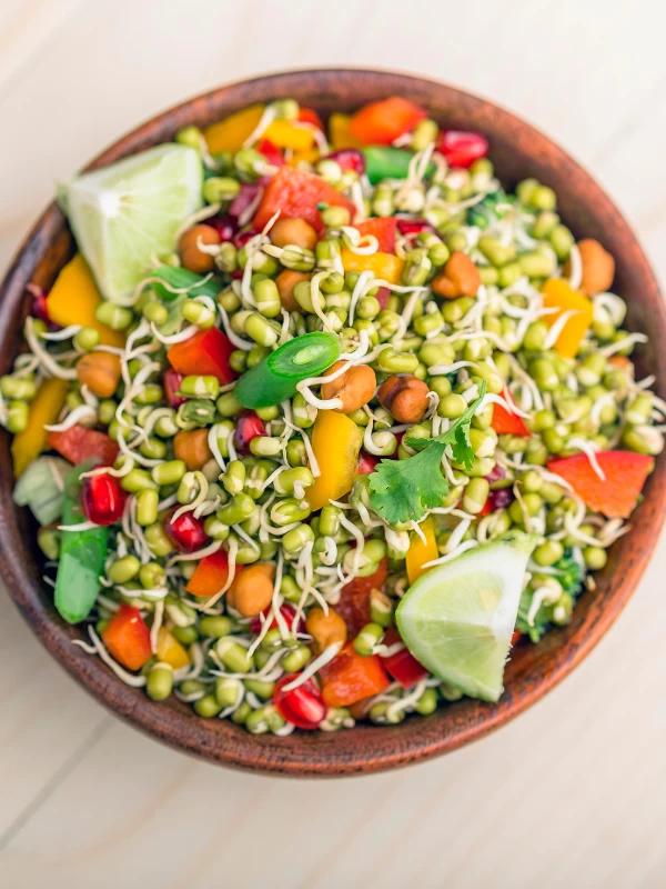 Sprouted Chana Salad with Tomato & Cucumber