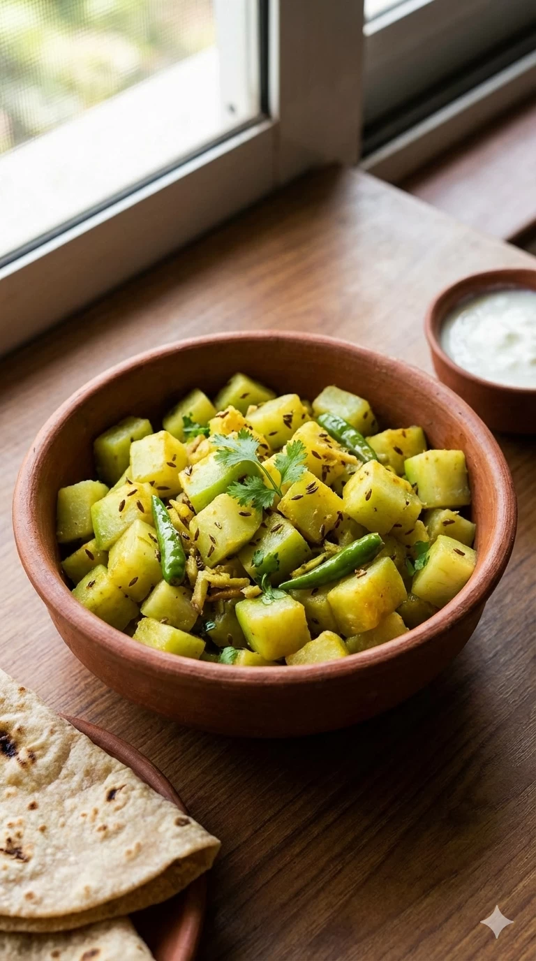 Green Papaya Jeera Sabzi