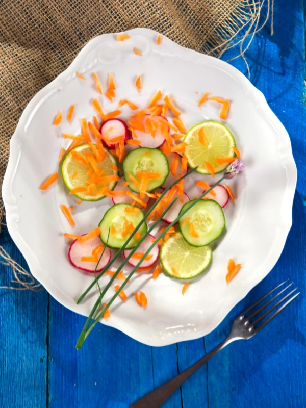 Cucumber, Radish & Carrot Salad with Lemon