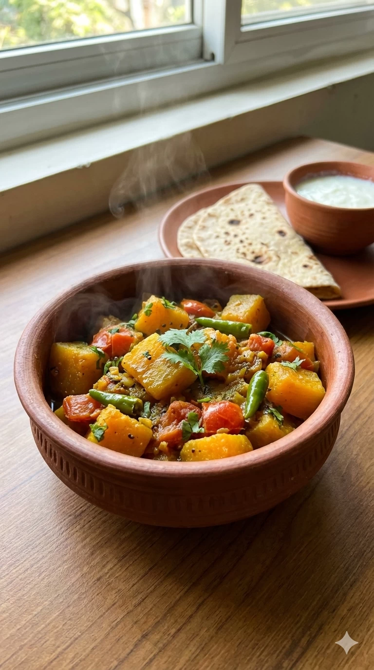 Pumpkin Tomato Quick Sabzi