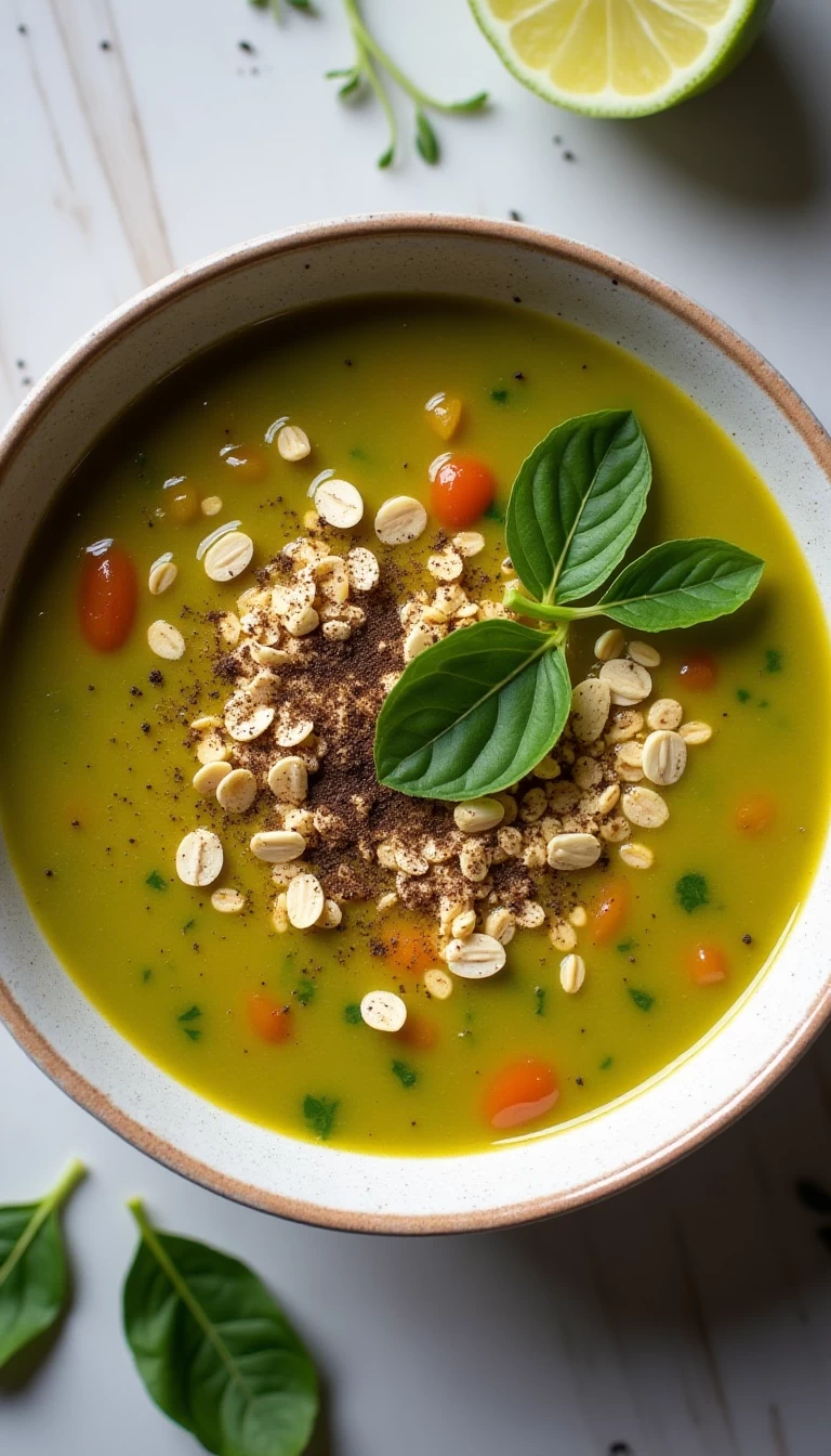 Spinach Oats Masala Soup