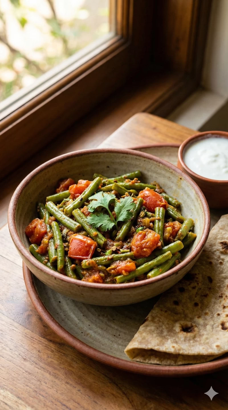 Beans Tomato Quick Sabzi