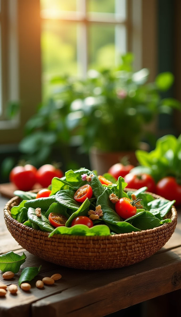 Spinach, Tomato & Roasted Peanut Salad
