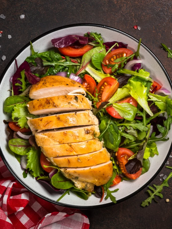 Mixed Greens Chicken Mushroom Salad