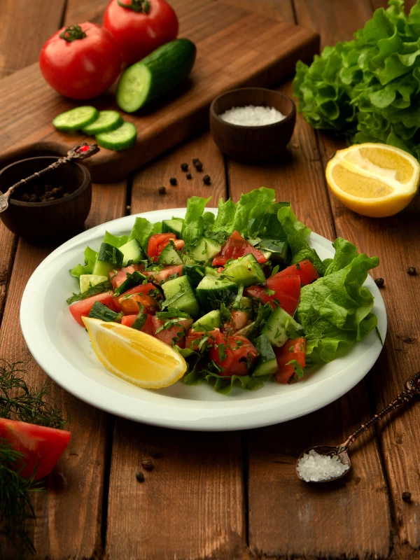 Spinach, Cucumber & Tomato Salad with Cumin Dressing